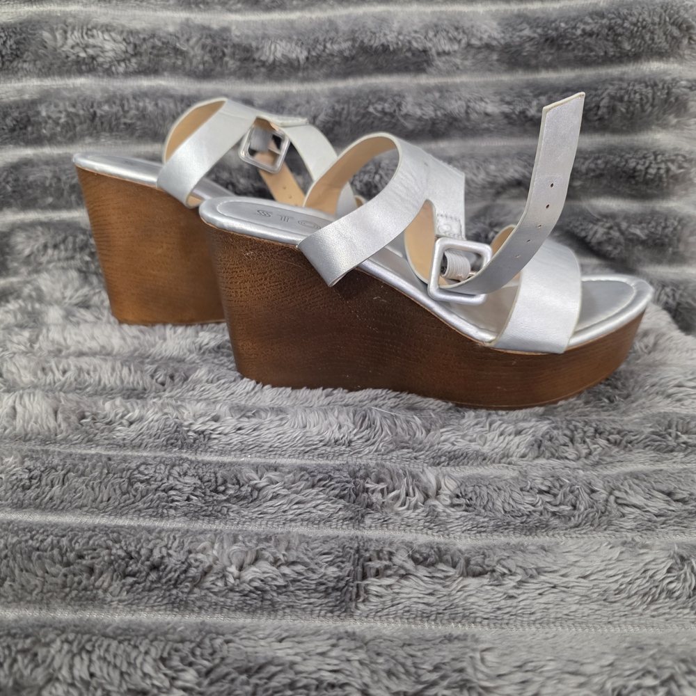 Silver Wedge Sandals